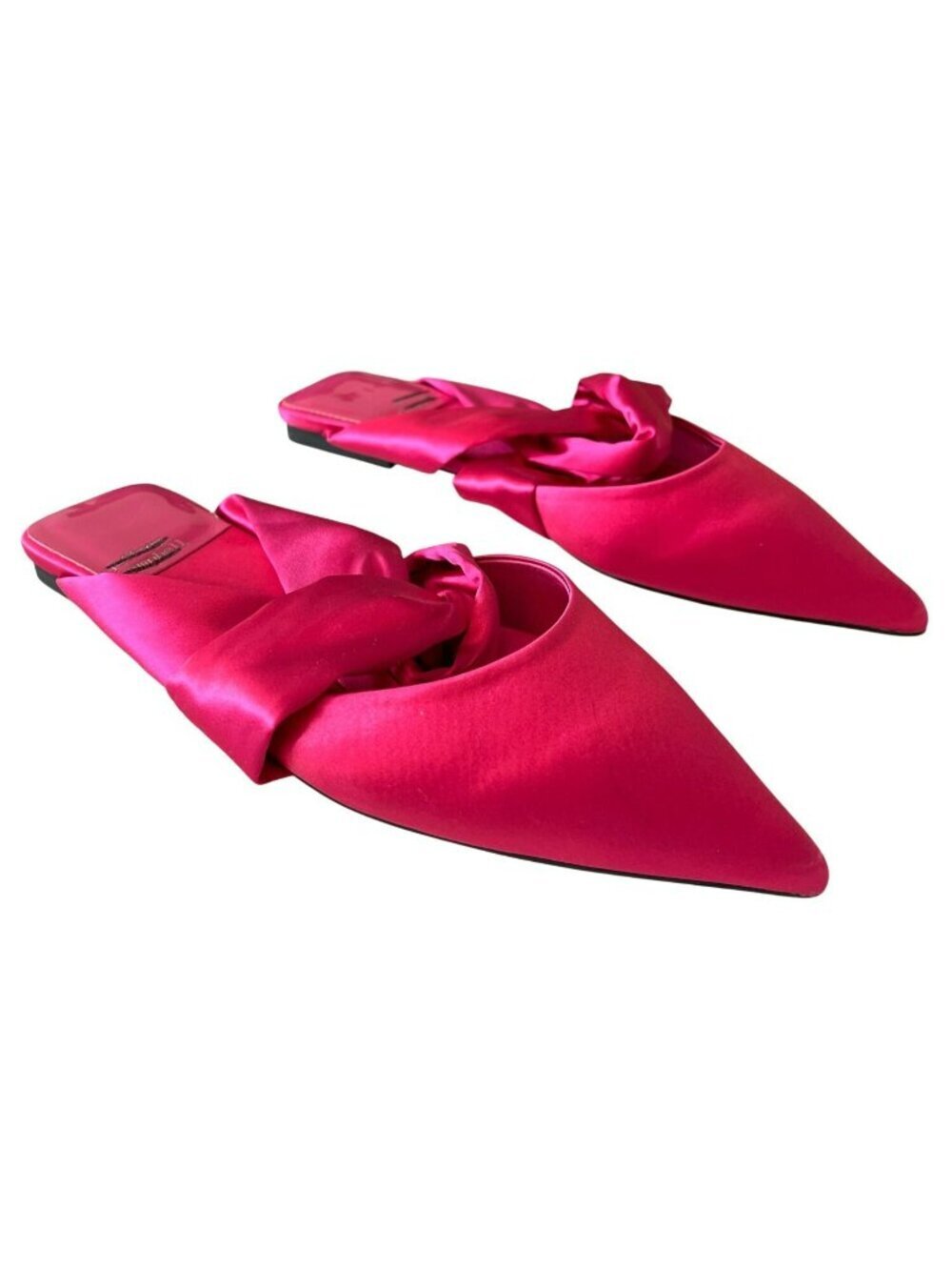 Jeffrey Campbell Tied Down Knot Mule In Fuchsia Satin Size 7.5 NEW